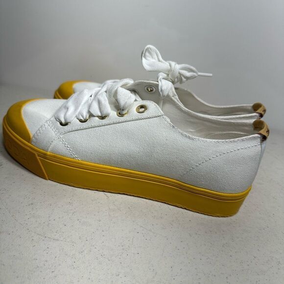 Scotch and Soda Platform Canvas Sneakers Yellow Women's Size 10 - Picture 6 of 8